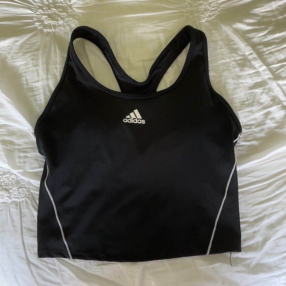 Adidas Cropped Black Tank Top